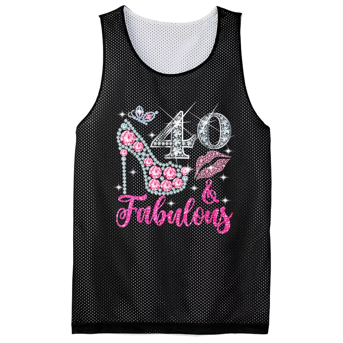 40 Years Old Gifts 40 & Fabulous Since 1983 40th Birthday Mesh Reversible Basketball Jersey Tank