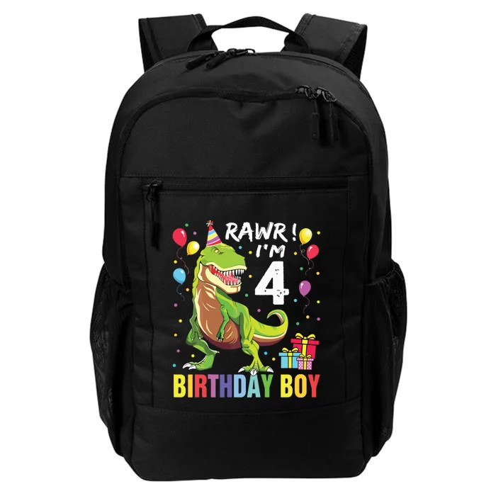 4 Year Old 4th Birthday Rex Dinosaur Daily Commute Backpack