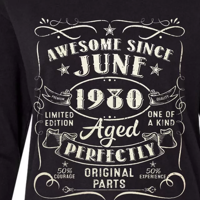 43 Year Old Awesome Since June 1980 43th Birthday Womens Cotton Relaxed Long Sleeve T-Shirt