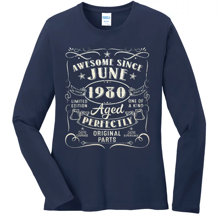 43 Year Old Awesome Since June 1980 43th Birthday Ladies Long Sleeve Shirt