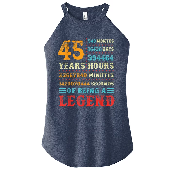 45 Years of Being a Legend, 45th Birthday Present Gift Women’s Perfect Tri Rocker Tank