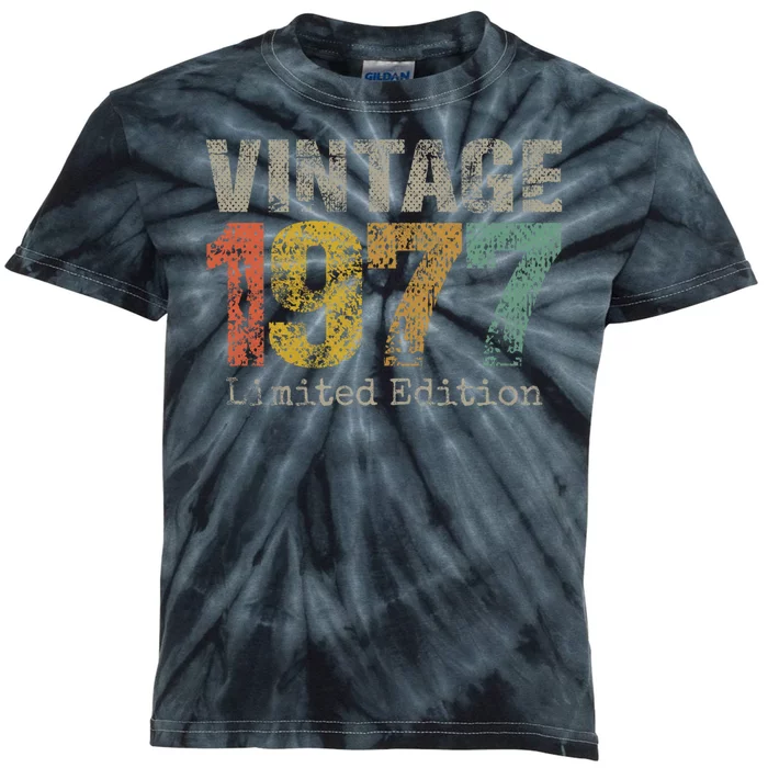 47 Year Old Gifts Vintage 1977 Limited Edition 47th Birthday Kids Tie-Dye T-Shirt