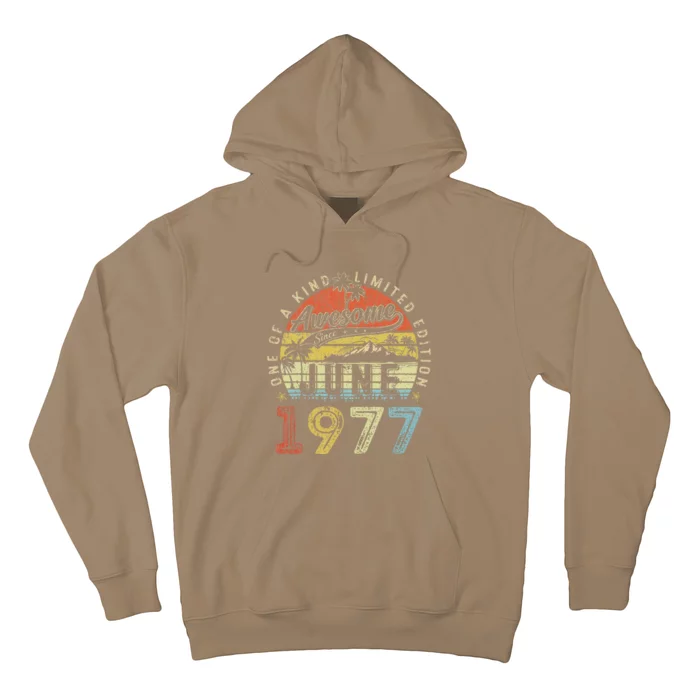 46 Year Old Awesome Since June 1977 46th Birthday Hoodie