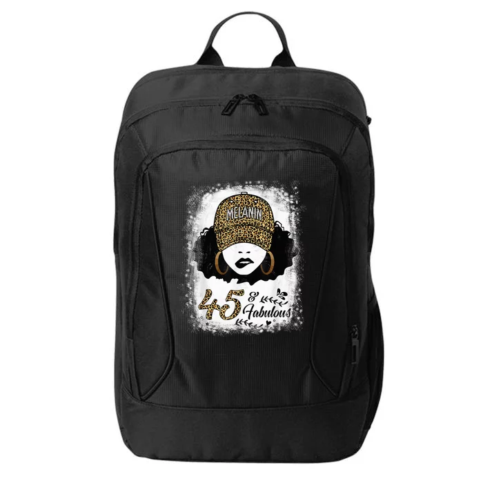 45 Years Old Fabulous Melanin Girl Leopard 45th Birthday City Backpack