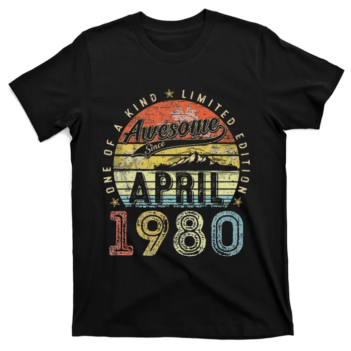 44 Year Old Vintage April 1980 44th Birthday T-Shirt