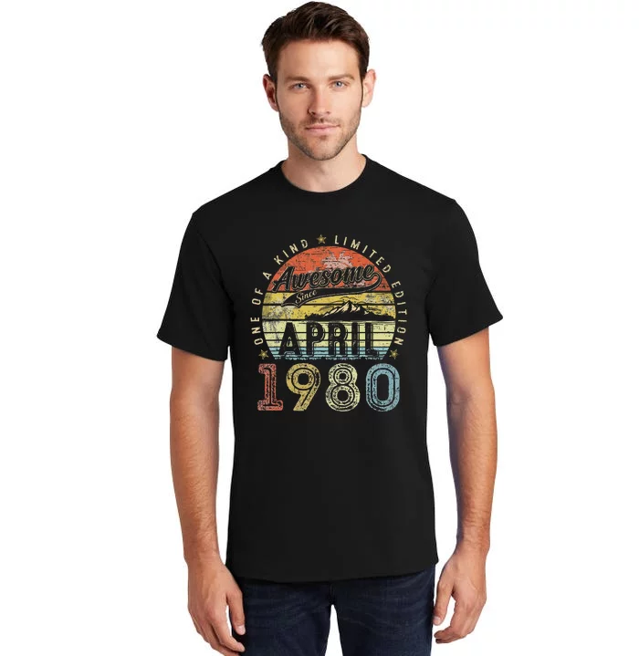 44 Year Old Vintage April 1980 44th Birthday Tall T-Shirt