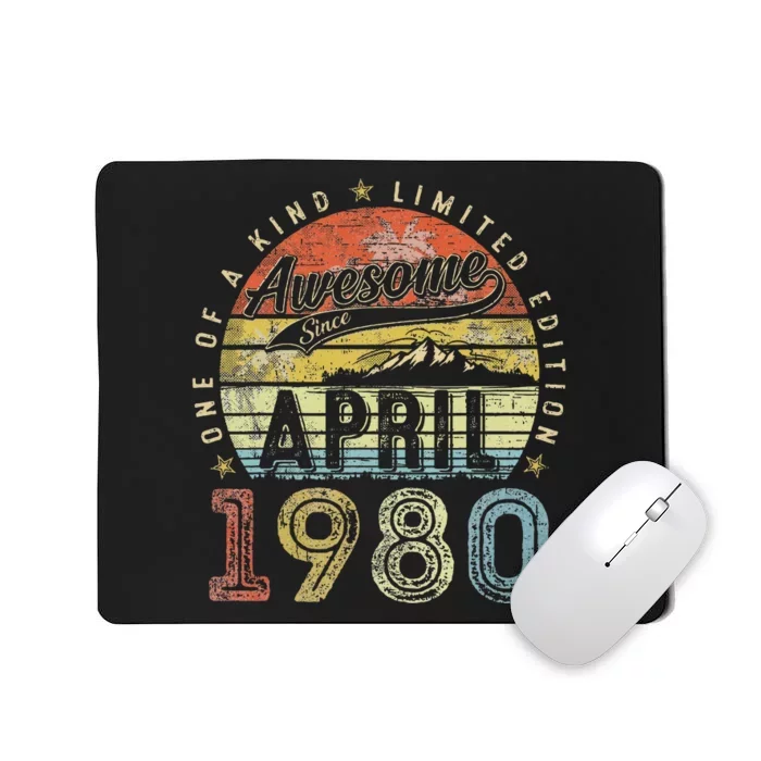 44 Year Old Vintage April 1980 44th Birthday Mousepad