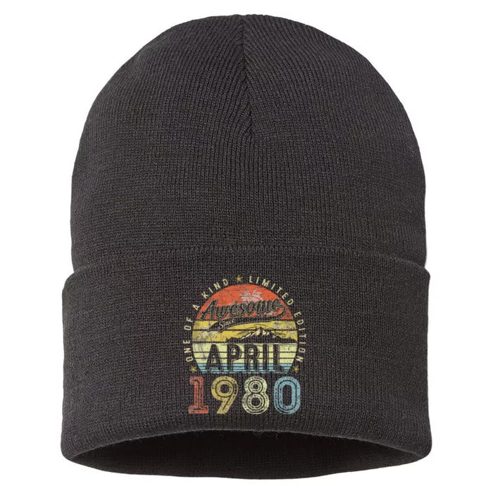 44 Year Old Vintage April 1980 44th Birthday Sustainable Knit Beanie