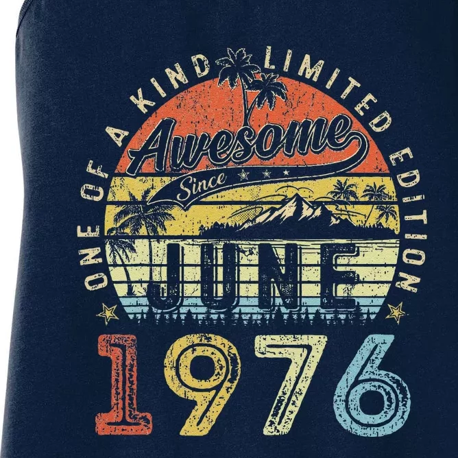 47 Year Old Awesome Since June 1976 47th Birthday Women's Racerback Tank