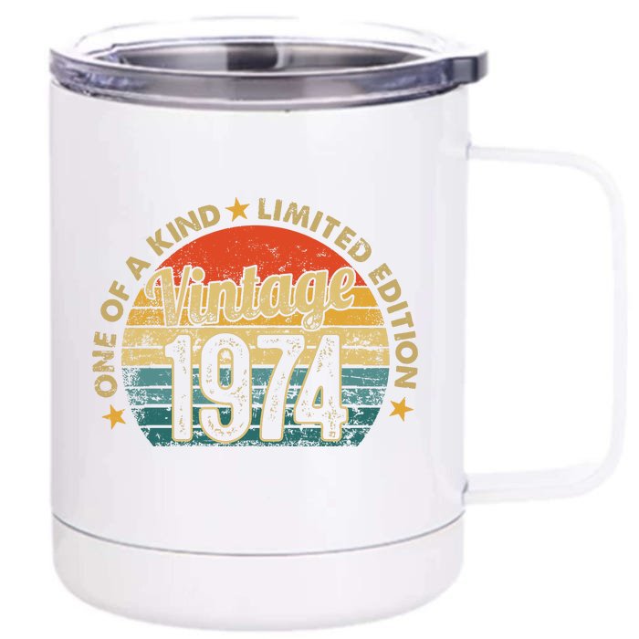 48 Years Old Vintage 1974 Limited Edition 48th Front & Back 12oz Stainless Steel Tumbler Cup