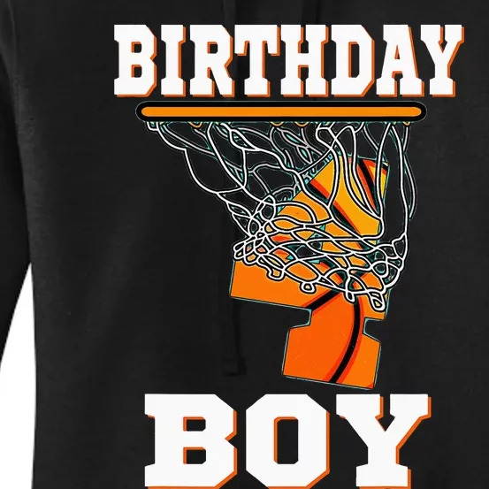 4 Years Old Basketball 4th Birthday Party Celebration Women's Pullover Hoodie