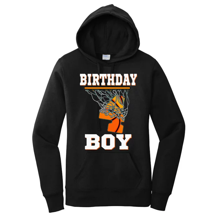 4 Years Old Basketball 4th Birthday Party Celebration Women's Pullover Hoodie