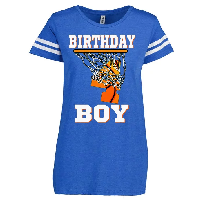 4 Years Old Basketball 4th Birthday Party Celebration Enza Ladies Jersey Football T-Shirt