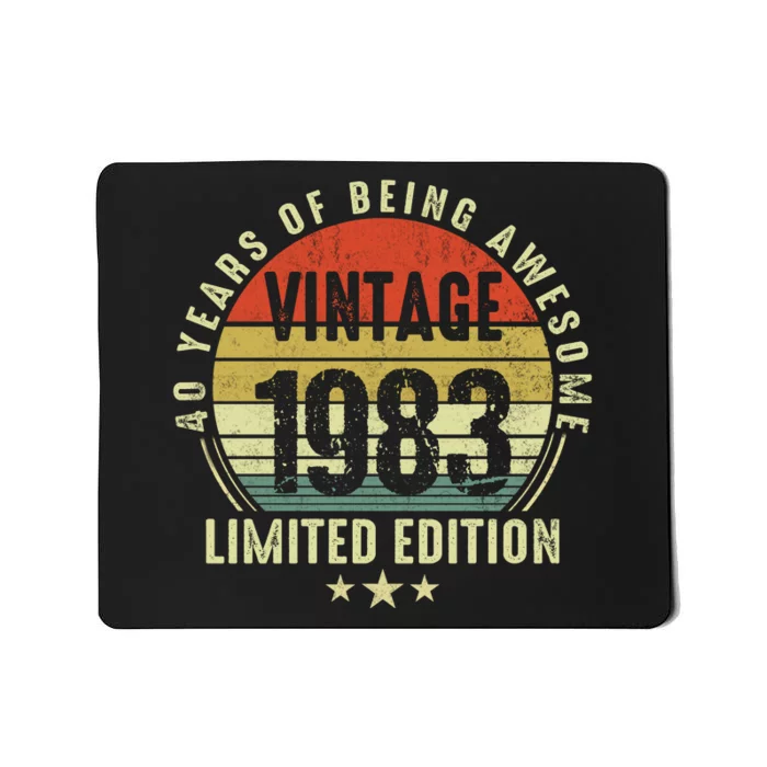 40 Year Old Vintage 1983 Limited Edition 40th Birthday Gift Ideas Mousepad