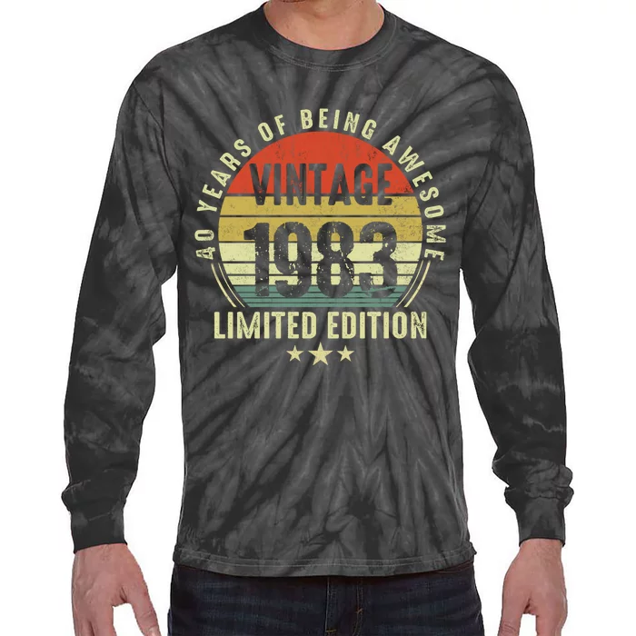 40 Year Old Vintage 1983 Limited Edition 40th Birthday Gift Ideas Tie-Dye Long Sleeve Shirt