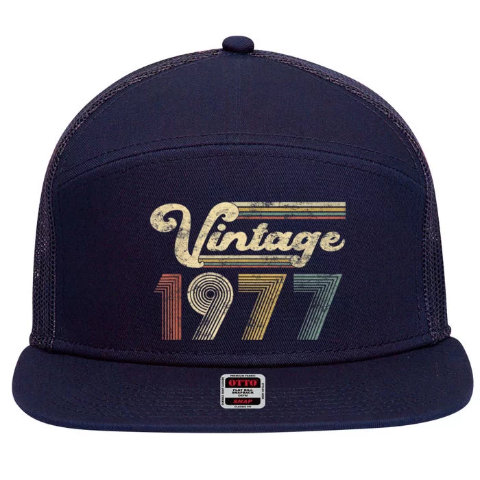 45 Years Old - Vintage Best Of 1977 45th Birthday Present Gifts 7 Panel Mesh Trucker Snapback Hat