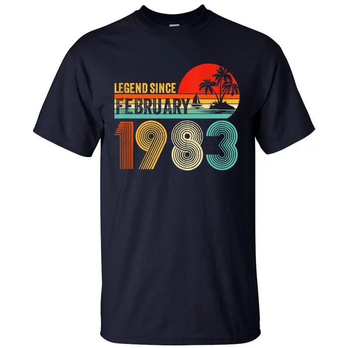 40 Year Old Vintage Legend Since February 1983 40th Birthday Tall T-Shirt