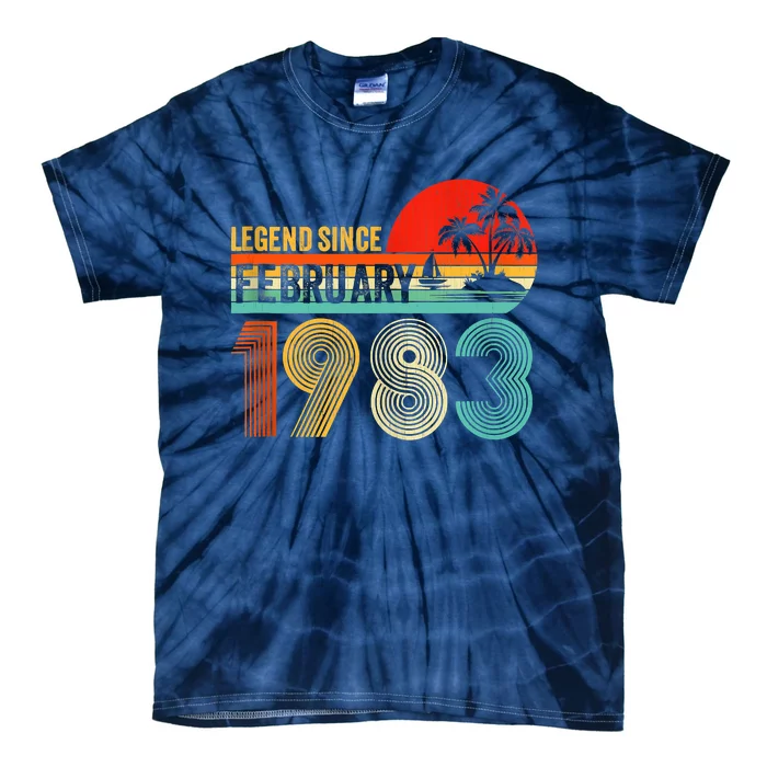 40 Year Old Vintage Legend Since February 1983 40th Birthday Tie-Dye T-Shirt