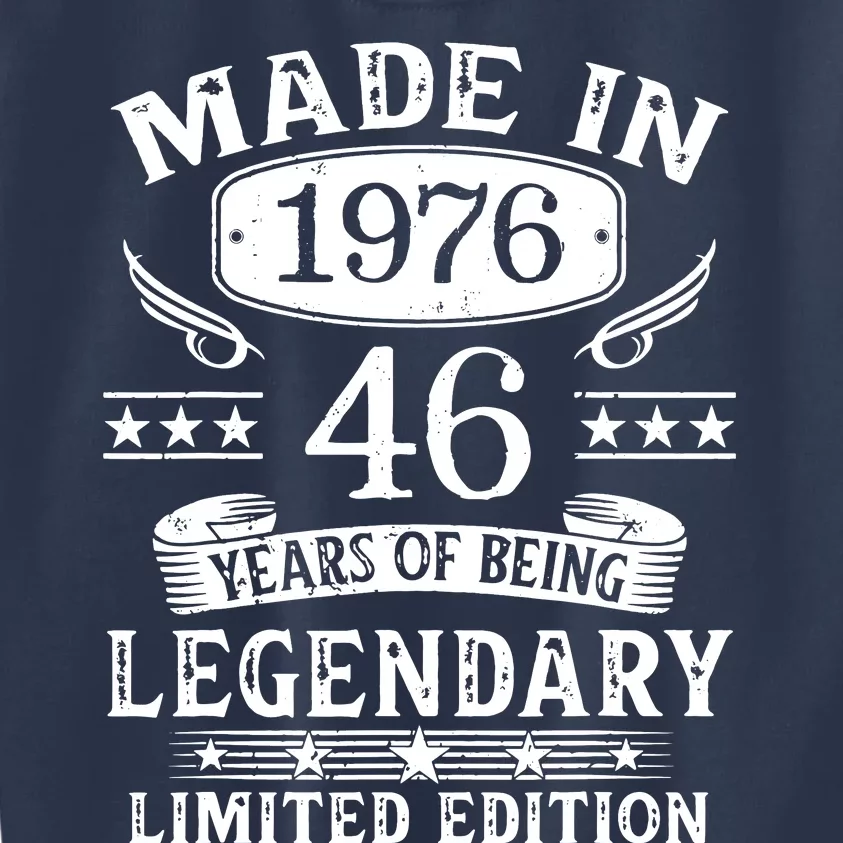 46 Years Old Made In 1976 Shirt 46th Birthday Gift Kids Sweatshirt