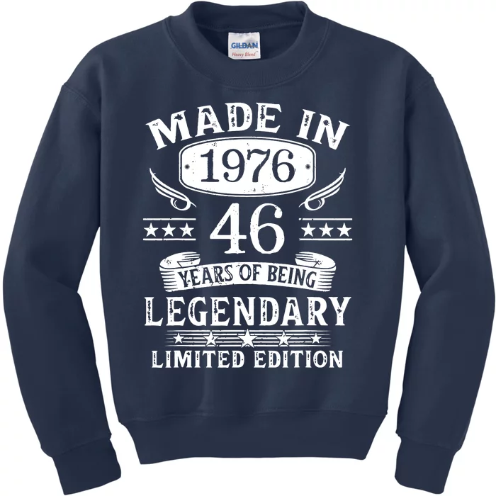 46 Years Old Made In 1976 Shirt 46th Birthday Gift Kids Sweatshirt