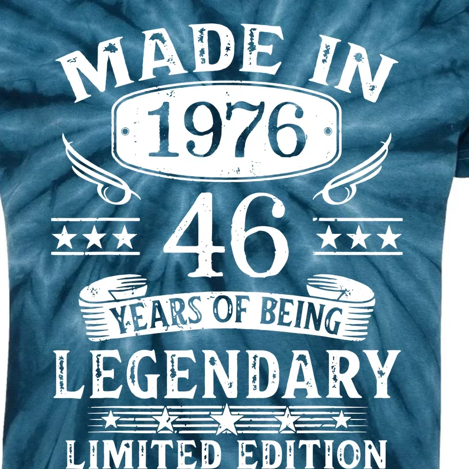 46 Years Old Made In 1976 Shirt 46th Birthday Gift Kids Tie-Dye T-Shirt