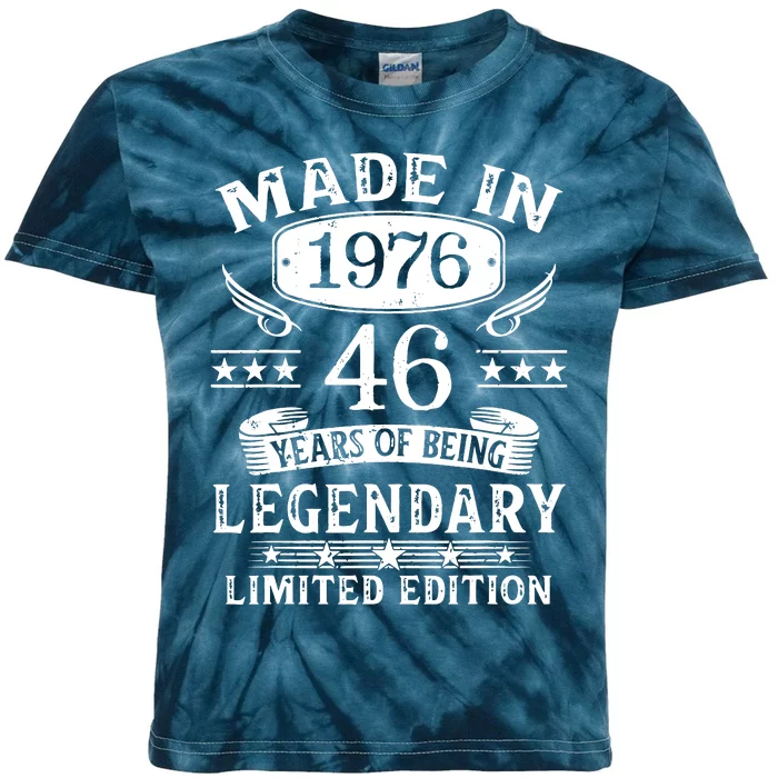 46 Years Old Made In 1976 Shirt 46th Birthday Gift Kids Tie-Dye T-Shirt