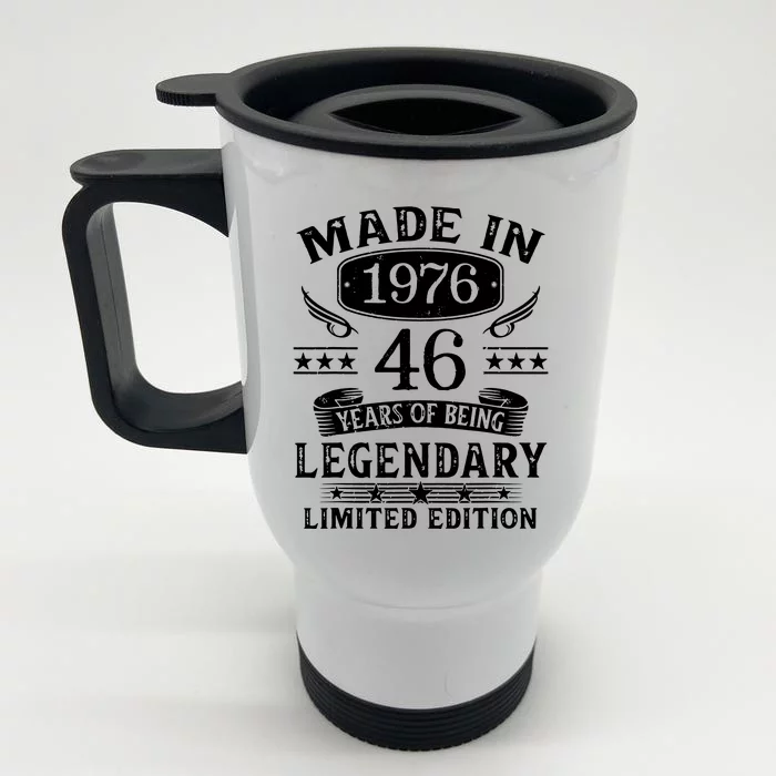 46 Years Old Made In 1976 Shirt 46th Birthday Gift Front & Back Stainless Steel Travel Mug