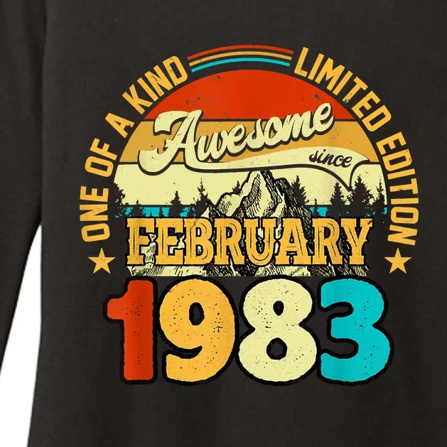 40 Years Old Awesome Since February 1983 40th Birthday Gifts Womens CVC Long Sleeve Shirt