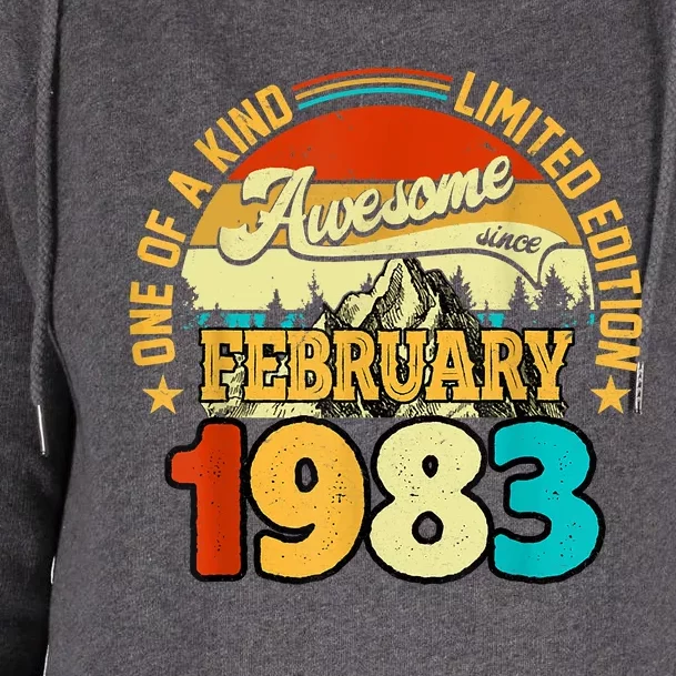 40 Years Old Awesome Since February 1983 40th Birthday Gifts Womens Funnel Neck Pullover Hood