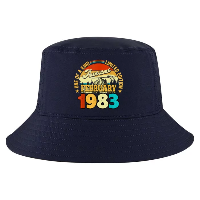 40 Years Old Awesome Since February 1983 40th Birthday Gifts Cool Comfort Performance Bucket Hat