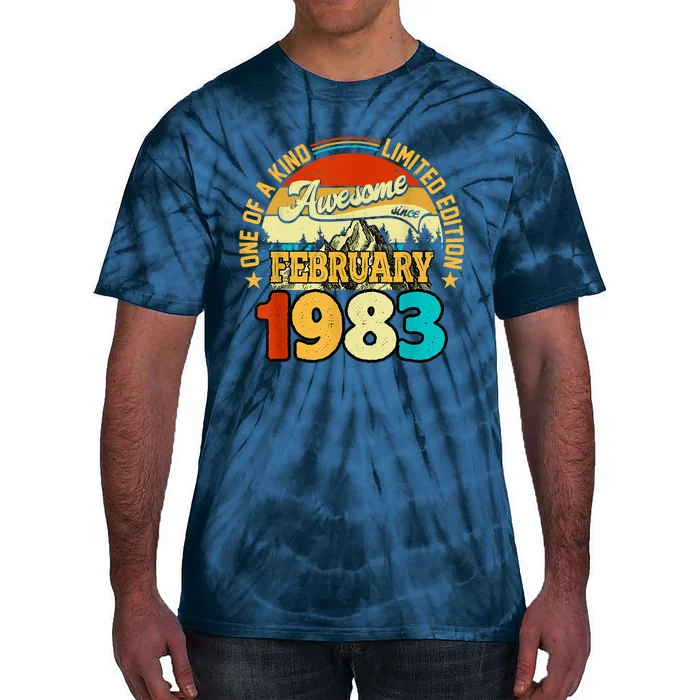 40 Years Old Awesome Since February 1983 40th Birthday Gifts Tie-Dye T-Shirt