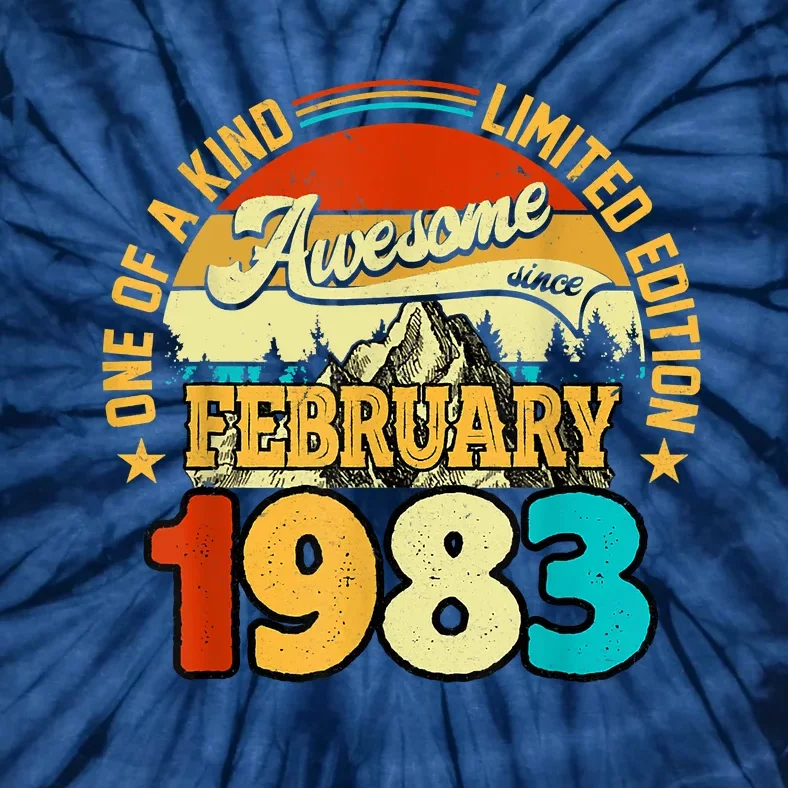 40 Years Old Awesome Since February 1983 40th Birthday Gifts Tie-Dye T-Shirt