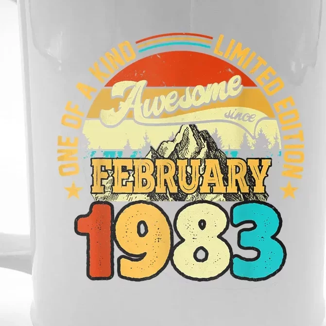 40 Years Old Awesome Since February 1983 40th Birthday Gifts Front & Back Beer Stein