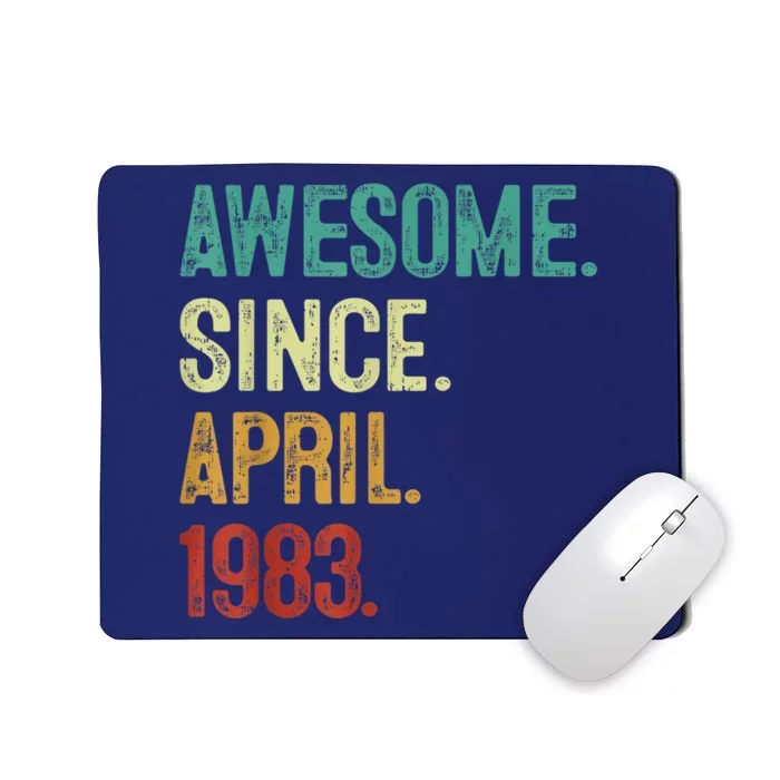 40 Years Old Awesome Since April 1983 40th Birthday Mousepad