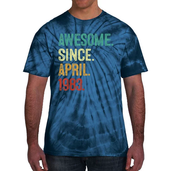 40 Years Old Awesome Since April 1983 40th Birthday Tie-Dye T-Shirt