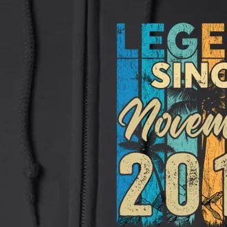 4 Years Old Legend Since November 2019 4th Birthday Boy Full Zip Hoodie