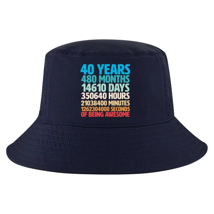 40 Years Of Being Awesome 40th Birthday Time Breakdown Cool Comfort Performance Bucket Hat