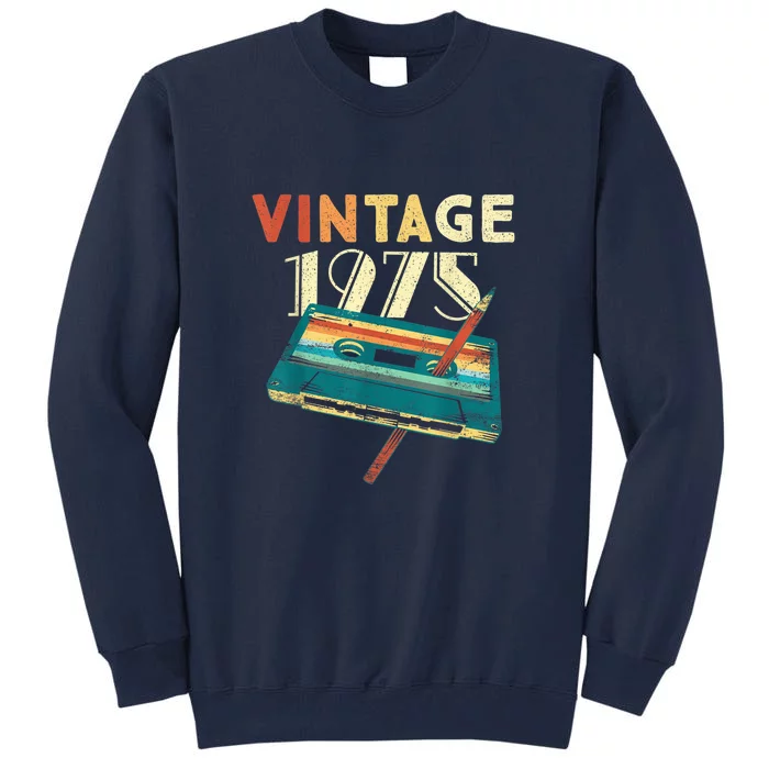 48 Years Old Gifts Vintage 1975 Music Cassette 48th Birthday Tall Sweatshirt