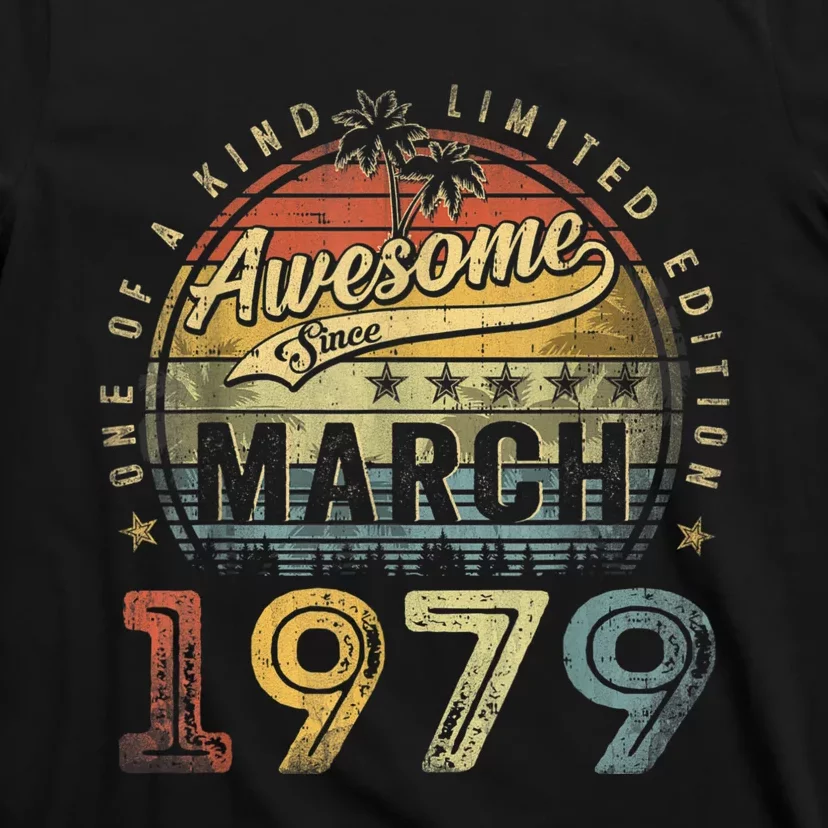 44 Year Old Awesome Since March 1979 44th Birthday T-Shirt