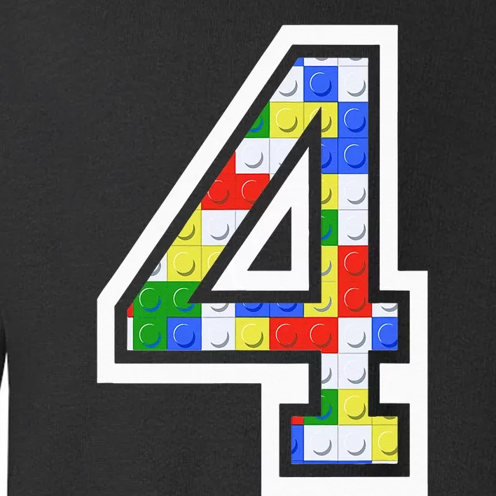 4 Year Old 4th Birthday Master Builder Block Building Brick Toddler Sweatshirt