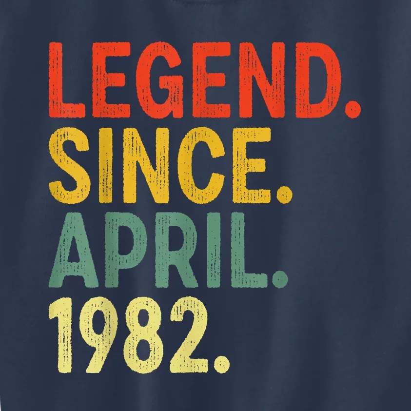 41 Year Old Legend Since April 1982 41st Birthday Kids Sweatshirt