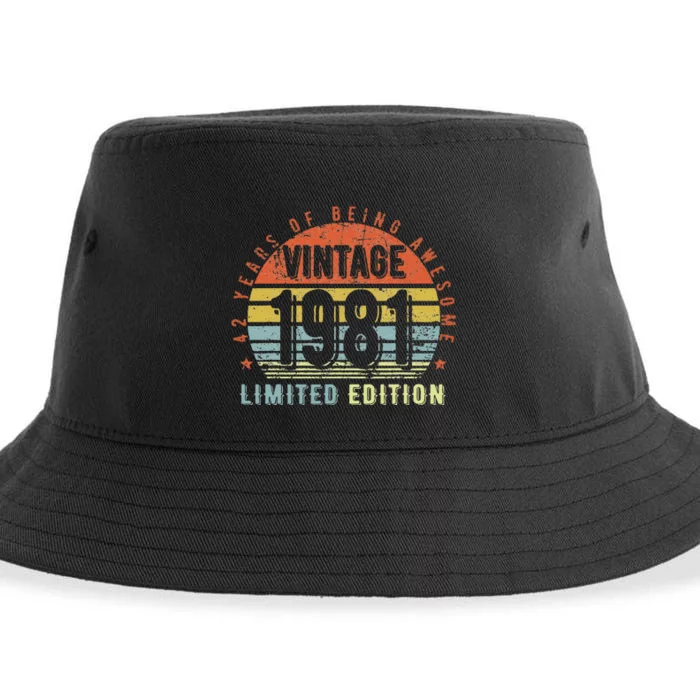 42 Year Old Gifts Vintage 1981 Limited Edition 42nd Birthday Sustainable Bucket Hat