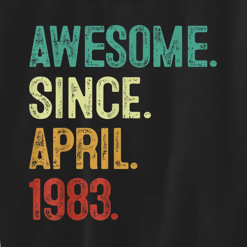 40 Years Old Awesome Since April 1983 40th Birthday Kids Sweatshirt