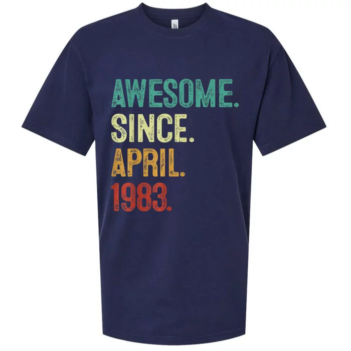 40 Years Old Awesome Since April 1983 40th Birthday Sueded Cloud Jersey T-Shirt