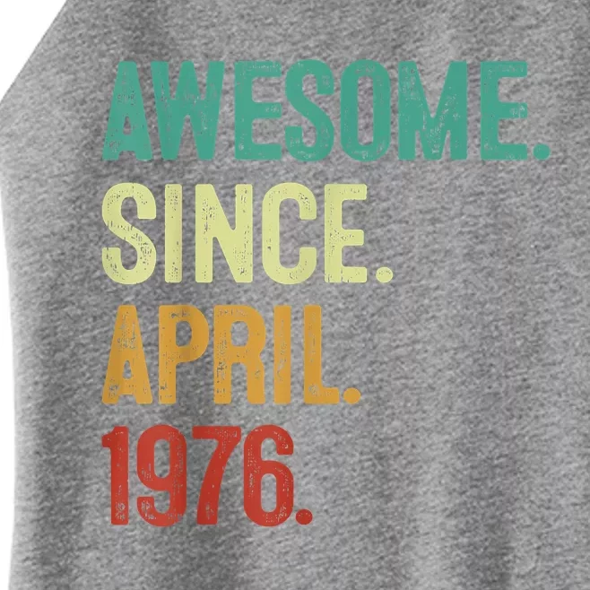 47 Years Old Awesome Since April 1976 47th Birthday Women’s Perfect Tri Rocker Tank