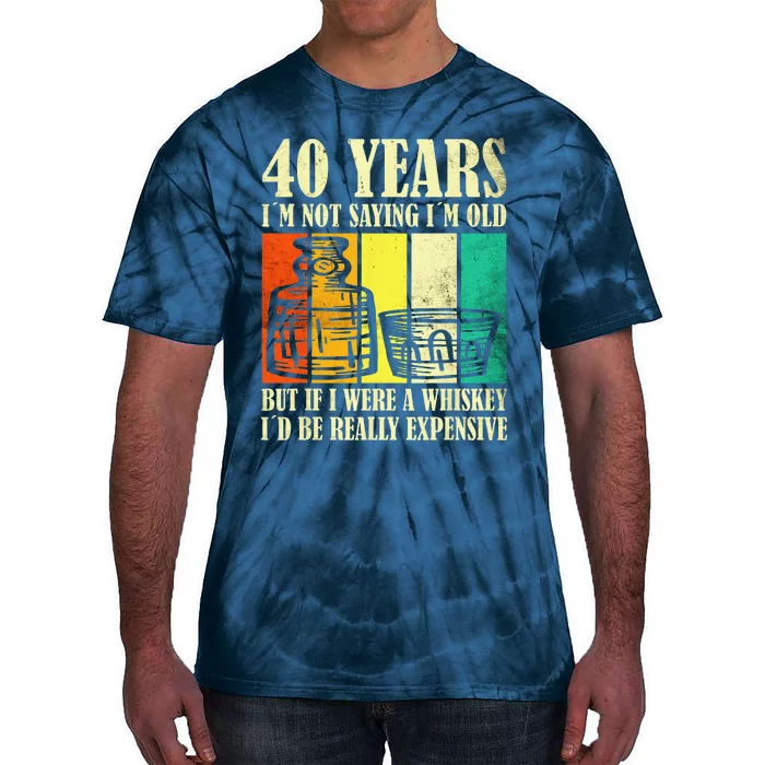 40 Year Old Vintage Bourbon Vintage Whiskey 40th Birthday Tie-Dye T-Shirt