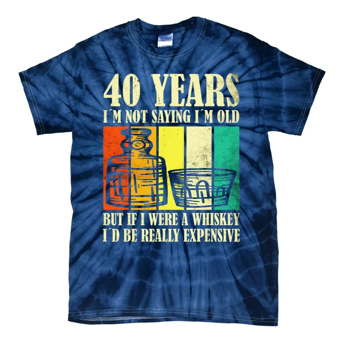 40 Year Old Vintage Bourbon Vintage Whiskey 40th Birthday Tie-Dye T-Shirt