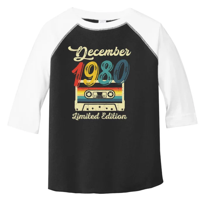 42 Years Old Gift Retro December 1980 Cassette 42nd Birthday Toddler Fine Jersey T-Shirt