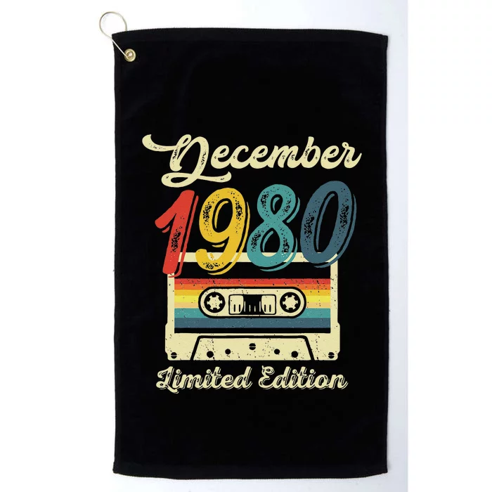 42 Years Old Gift Retro December 1980 Cassette 42nd Birthday Platinum Collection Golf Towel