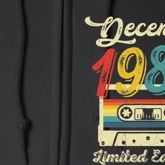 42 Years Old Gift Retro December 1980 Cassette 42nd Birthday Full Zip Hoodie